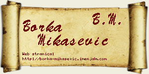 Borka Mikašević vizit kartica